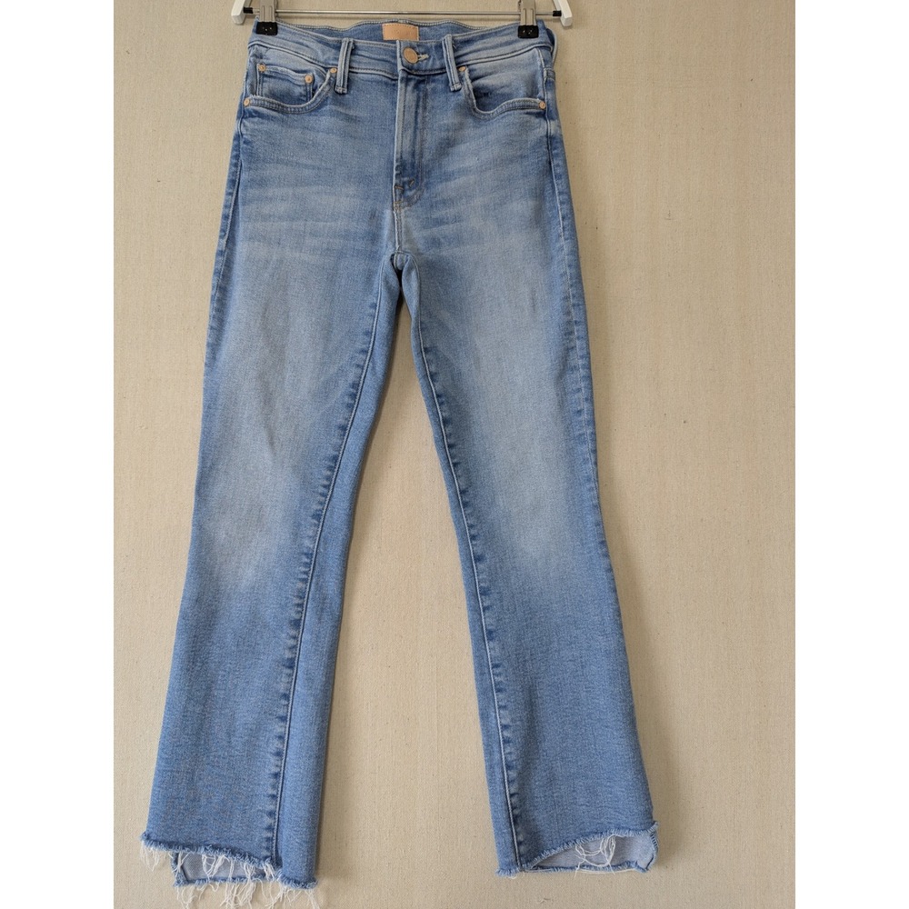 Mother Insider Crop Step Fray Jeans Womens Size 24 Light Blue Limited Edition - Picture 2 of 12